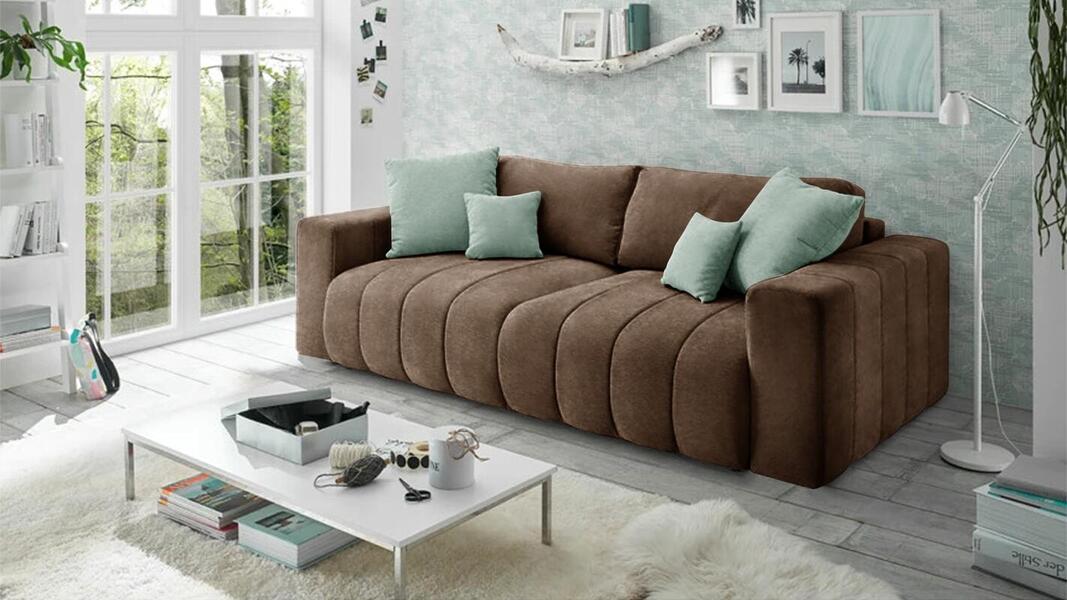 Диван Чедер Лайт Vivaldi 23 247*94*80 см, Коричневый Велюр Еврокнижка Фиеста