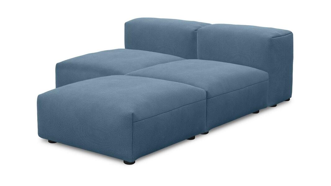 Угловой диван Фиджи малый (Еврокнижка) Vivaldi 13 168*210*62 см, Синий Велюр Еврокнижка Фиеста