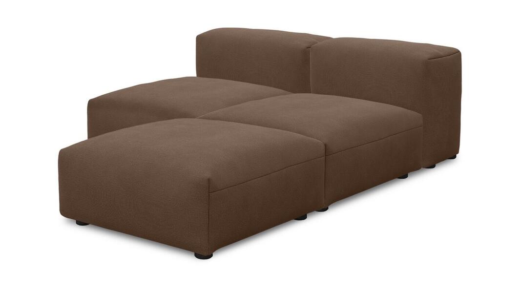 Угловой диван Фиджи малый (Еврокнижка) Vivaldi 23 168*210*62 см, Коричневый Велюр Еврокнижка Фиеста