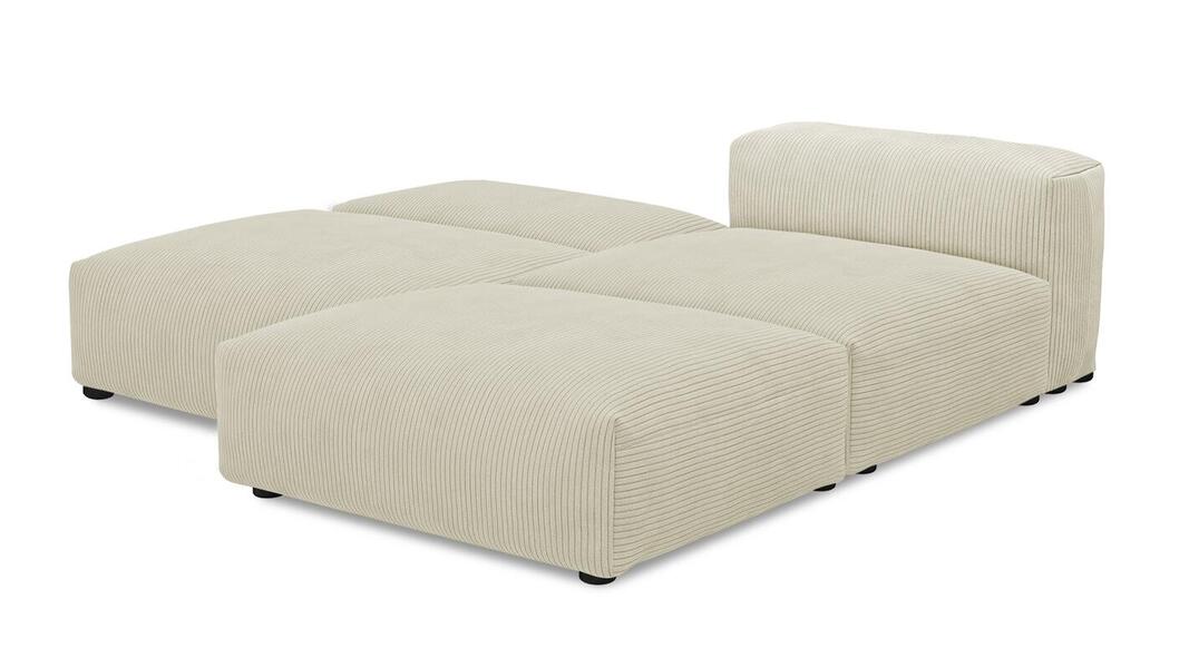 Угловой диван Фиджи большой и глубокий (Еврокнижка) Cilium Bone 210*242*62 см, Белый Вельвет Еврокнижка Фиеста