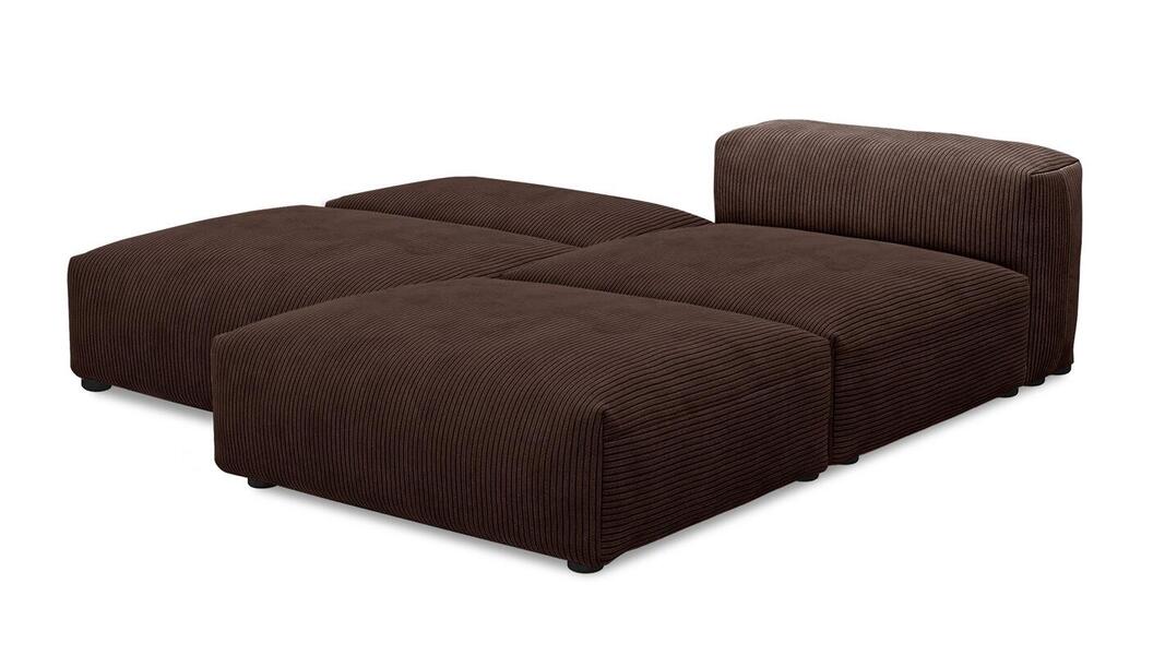 Угловой диван Фиджи большой и глубокий (Еврокнижка) Cilium Chocolate 210*242*62 см, Коричневый Вельвет Еврокнижка Фиеста