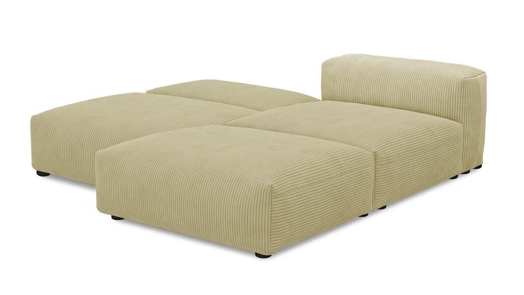 Угловой диван Фиджи большой и глубокий (Еврокнижка) Cilium Cream 210*242*62 см, Бежевый Вельвет Еврокнижка Фиеста