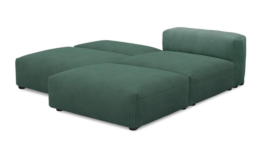 Угловой диван Фиджи большой и глубокий (Еврокнижка) Cilium Forest 210*242*62 см, Зеленый Вельвет Еврокнижка Фиеста