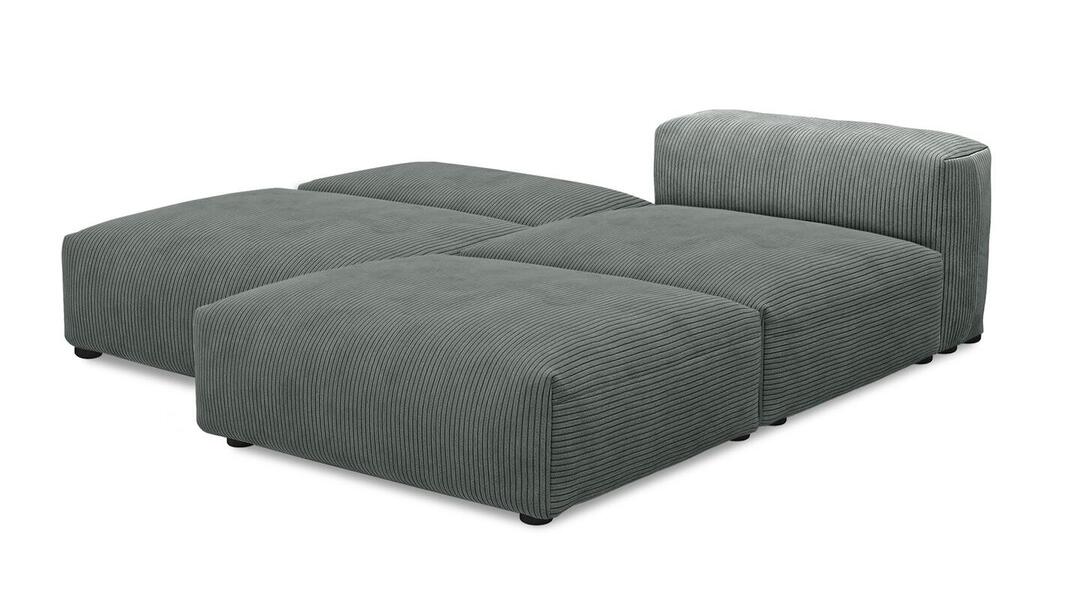 Угловой диван Фиджи большой и глубокий (Еврокнижка) Cilium Grafit 210*242*62 см, Серый Вельвет Еврокнижка Фиеста