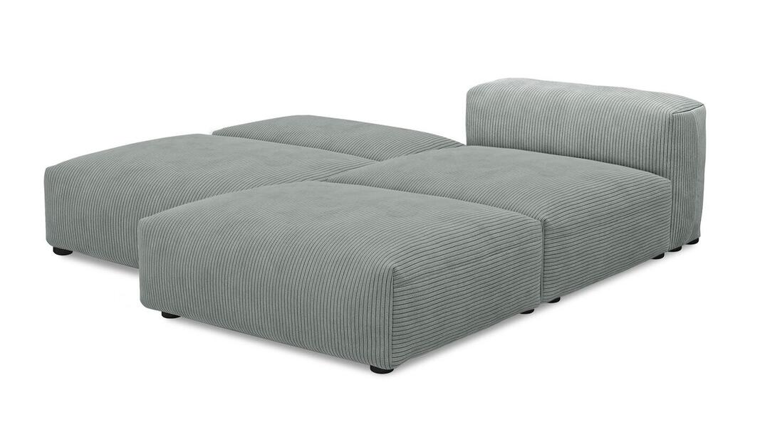 Угловой диван Фиджи большой и глубокий (Еврокнижка) Cilium Steel 210*242*62 см, Серый Вельвет Еврокнижка Фиеста