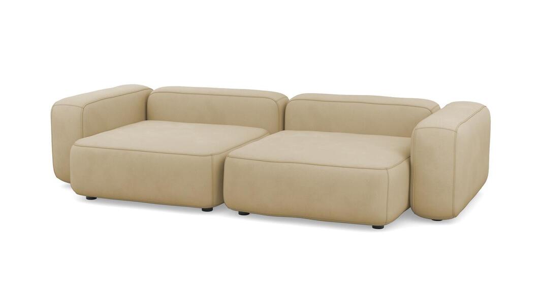 Диван Баббл двухсекционный (большой и глубокий) Velutto 02 273*137*62 см, Бежевый Велютто Нераскладной Фиеста