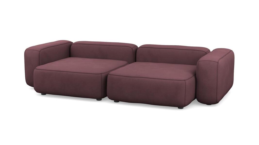 Диван Баббл двухсекционный (большой и глубокий) Velutto 15 273*137*62 см, Бордовый Велютто Нераскладной Фиеста