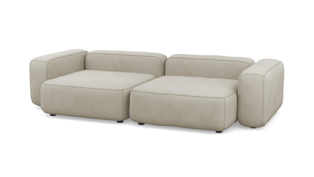 Диван Баббл двухсекционный (большой и глубокий) Velutto 16 273*137*62 см, Бежевый Велютто Нераскладной Фиеста