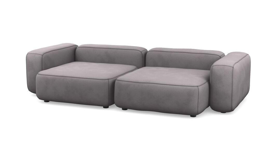 Диван Баббл двухсекционный (большой и глубокий) Velutto 19 273*137*62 см, Серый Велютто Нераскладной Фиеста