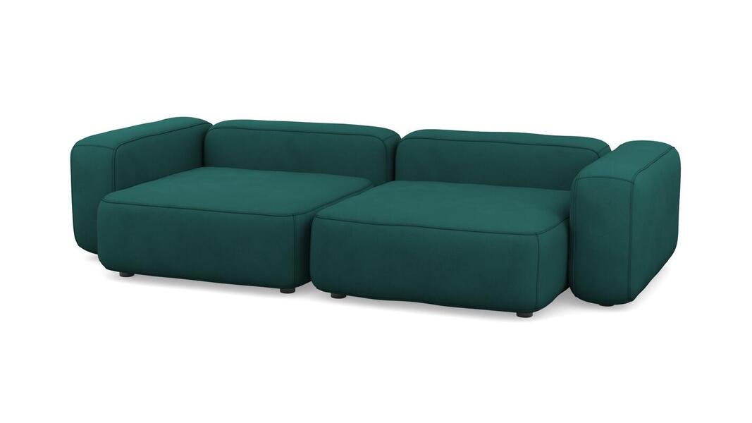 Диван Баббл двухсекционный (большой и глубокий) Velutto 20 273*137*62 см, Зеленый Велютто Нераскладной Фиеста