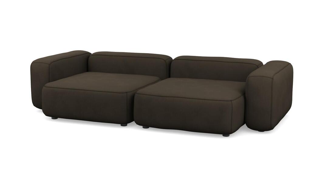 Диван Баббл двухсекционный (большой и глубокий) Velutto 24 273*137*62 см, Коричневый Велютто Нераскладной Фиеста