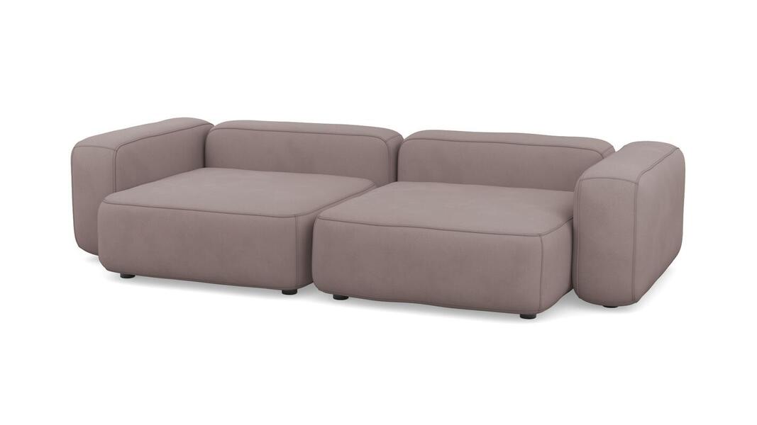 Диван Баббл двухсекционный (большой и глубокий) Velutto 37 273*137*62 см, Розовый Велютто Нераскладной Фиеста