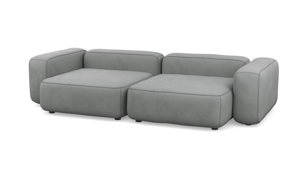 Диван Баббл двухсекционный (большой и глубокий) Velutto 52 273*137*62 см, Серый Велютто Нераскладной Фиеста