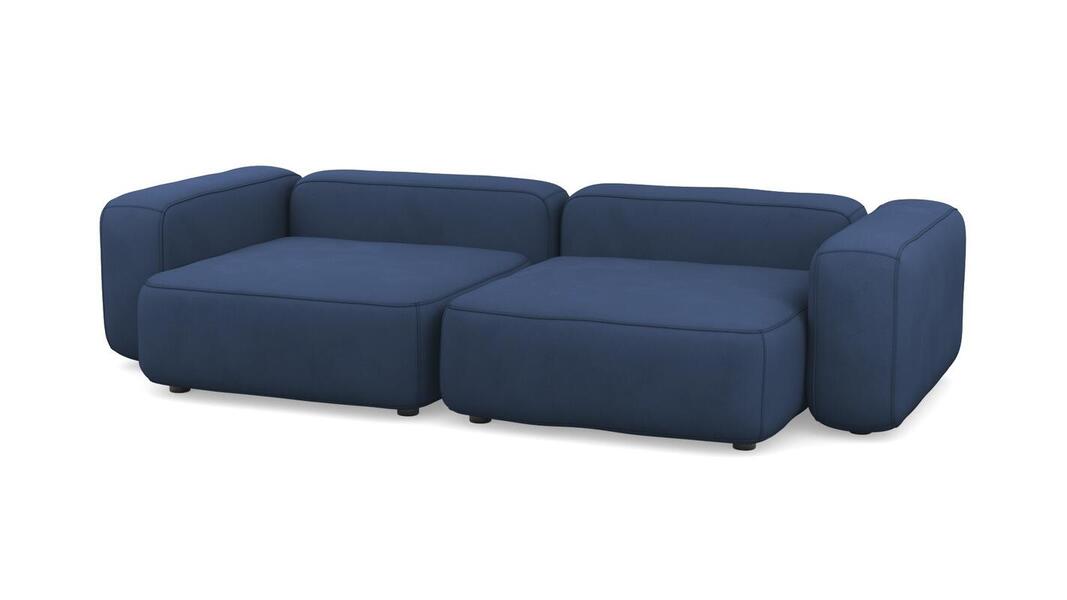 Диван Баббл двухсекционный (большой и глубокий) Velutto 54 273*137*62 см, Синий Велютто Нераскладной Фиеста