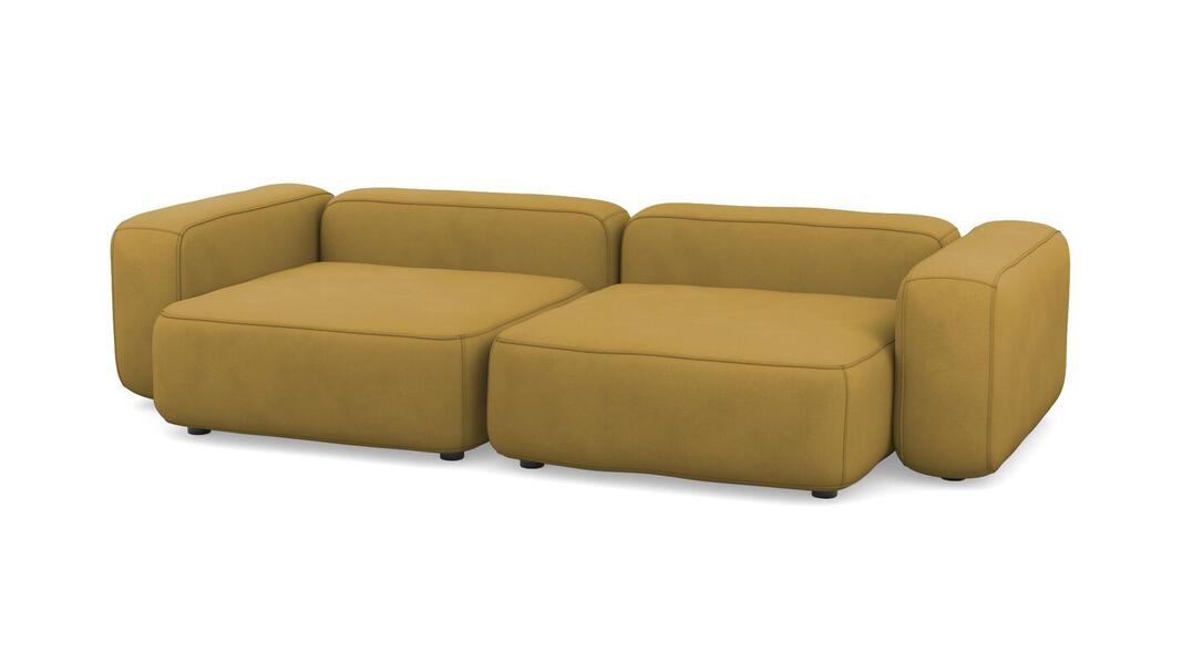 Диван Баббл двухсекционный (большой и глубокий) Velutto 56 273*137*62 см, Желтый Велютто Нераскладной Фиеста