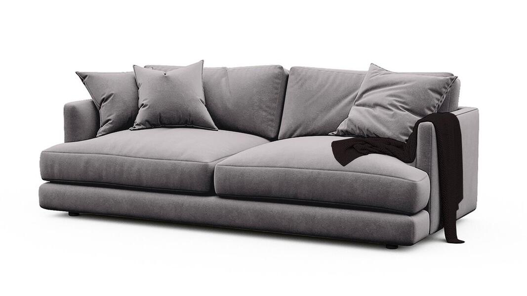 Диван Ибица Velutto 19 215*116*93 см, Серый Велютто Еврокнижка Фиеста