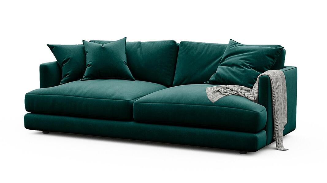 Диван Ибица Velutto 20 215*116*93 см, Зеленый Велютто Еврокнижка Фиеста