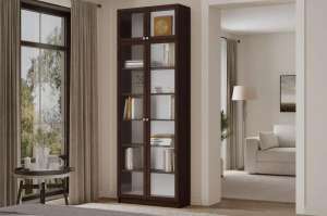 Стеллаж Билли 37 Венге Цаво 3354 80*30*237 см, Черный   Фиеста