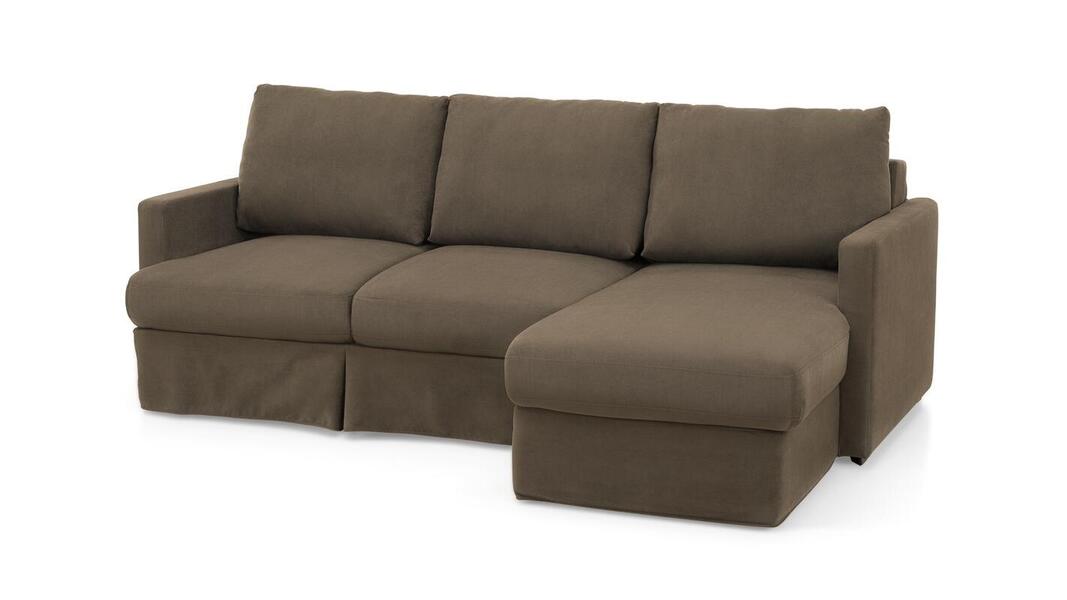 Диван с оттоманкой Марсия (135812) 215*153*90 см, Коричневый  Еврокнижка Фиеста в наличии