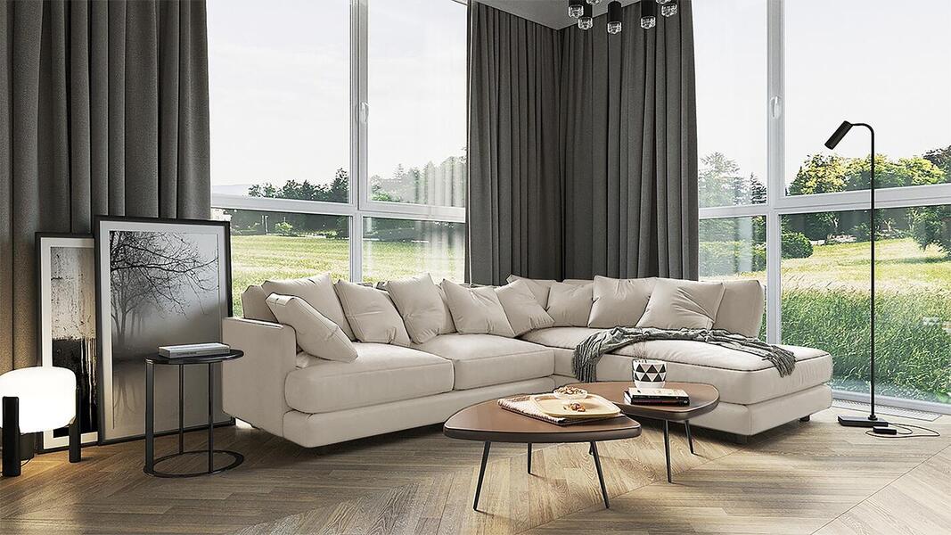 Угловой диван Ибица Velutto 16 300*209*90 см, Бежевый Велютто Еврокнижка Фиеста