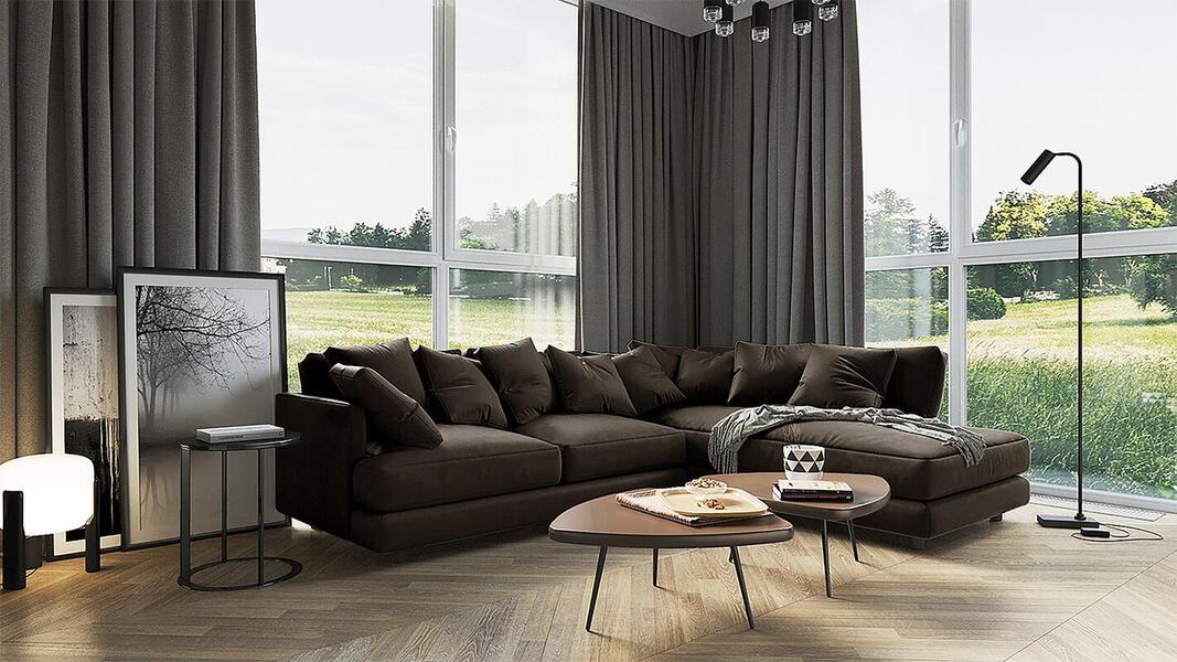 Угловой диван Ибица Velutto 24 300*209*90 см, Коричневый Велютто Еврокнижка Фиеста