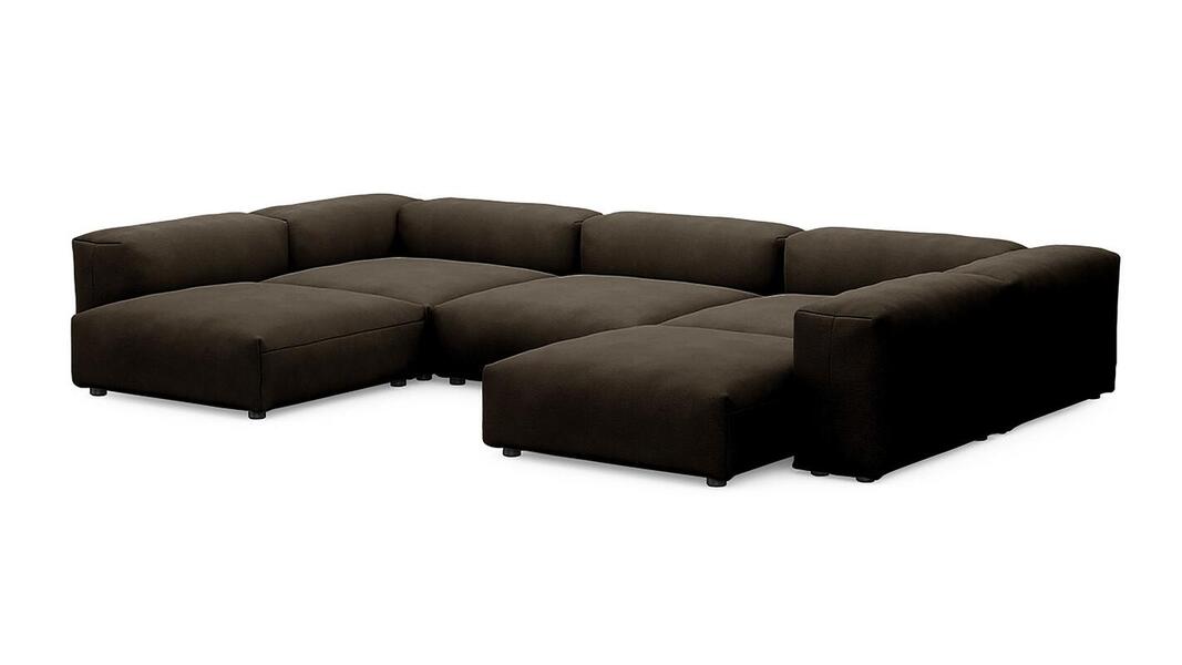 Диван Фиджи (П-образный) Velutto 24 378*242*62 см, Коричневый Велютто Нераскладной Фиеста