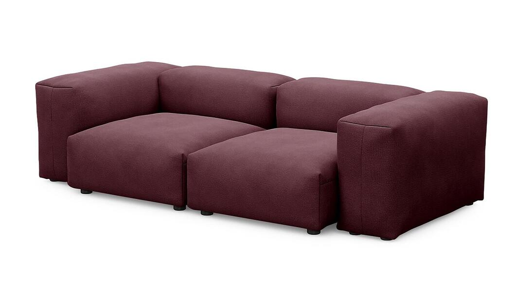 Диван Фиджи двухсекционный (малый) Velutto 15 231*116*62 см, Бордовый Велютто Нераскладной Фиеста