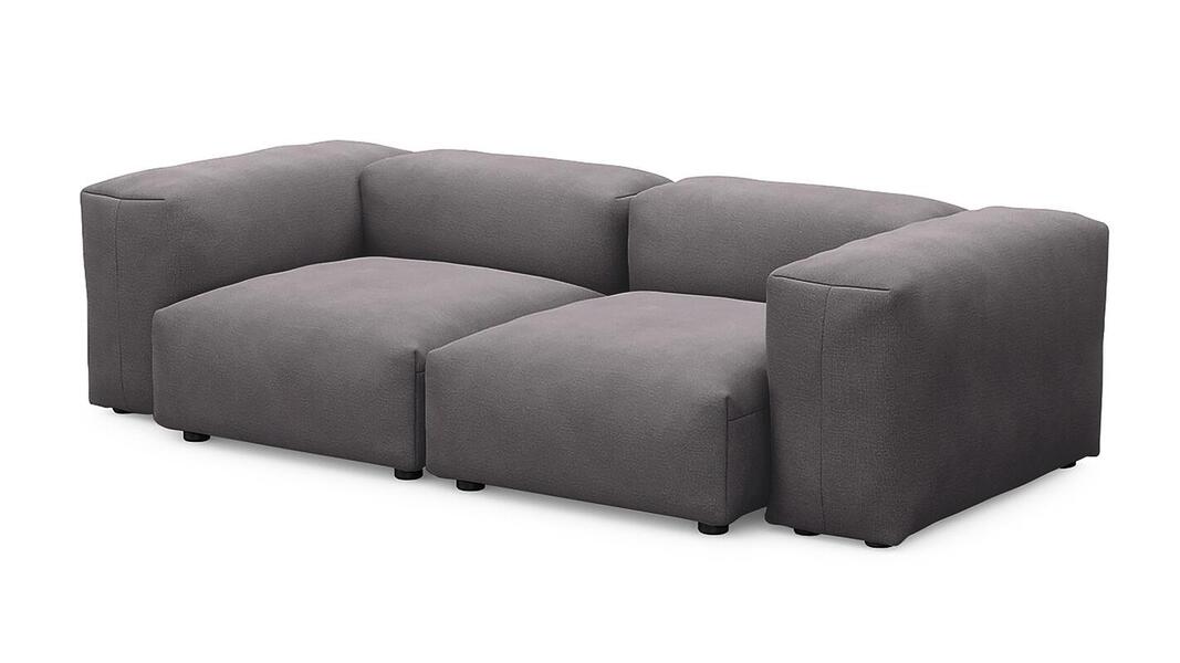 Диван Фиджи двухсекционный (малый) Velutto 19 231*116*62 см, Серый Велютто Нераскладной Фиеста