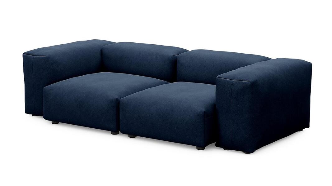 Диван Фиджи двухсекционный (малый) Velutto 54 231*116*62 см, Синий Велютто Нераскладной Фиеста