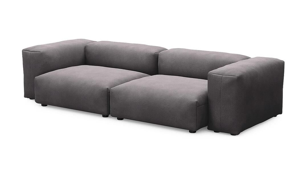 Диван Фиджи двухсекционный (большой) Velutto 19 273*116*62 см, Серый Велютто Нераскладной Фиеста