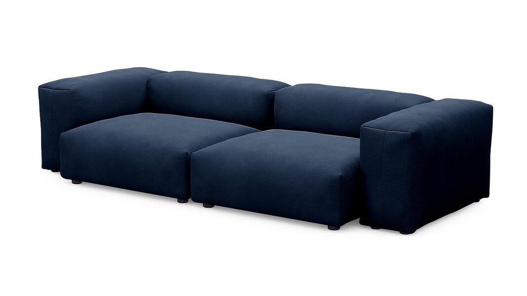 Диван Фиджи двухсекционный (большой) Velutto 54 273*116*62 см, Синий Велютто Нераскладной Фиеста