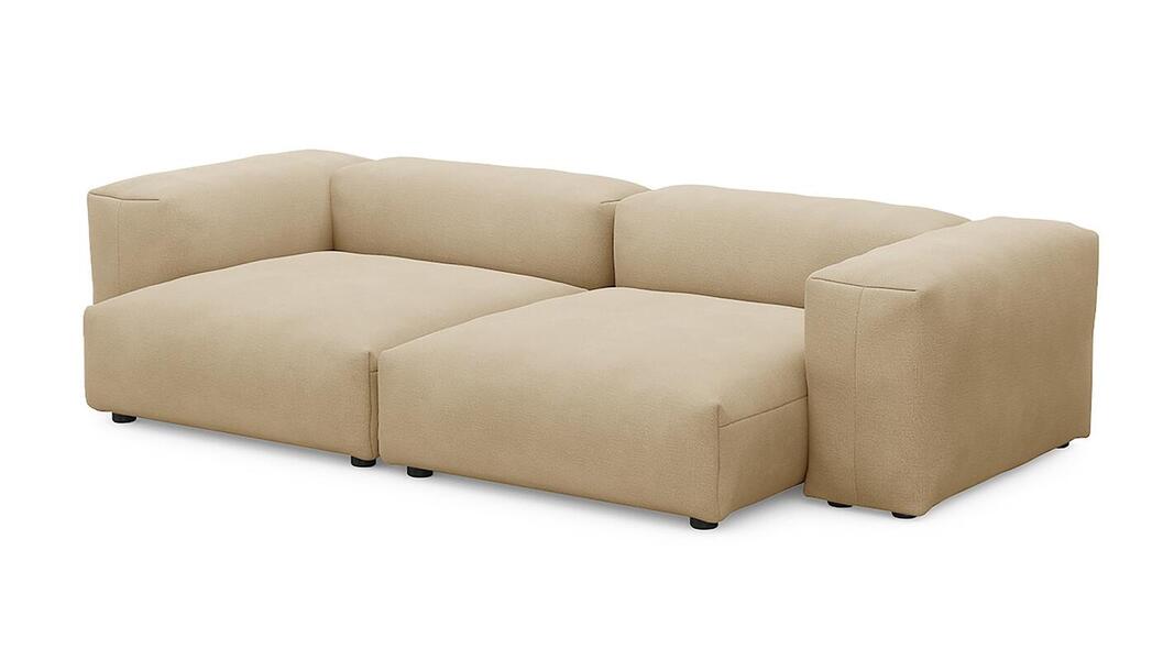 Диван Фиджи двухсекционный (большой и глубокий) Velutto 02 273*137*62 см, Бежевый Велютто Нераскладной Фиеста