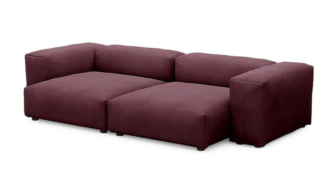 Диван Фиджи двухсекционный (большой и глубокий) Velutto 15 273*137*62 см, Бордовый Велютто Нераскладной Фиеста