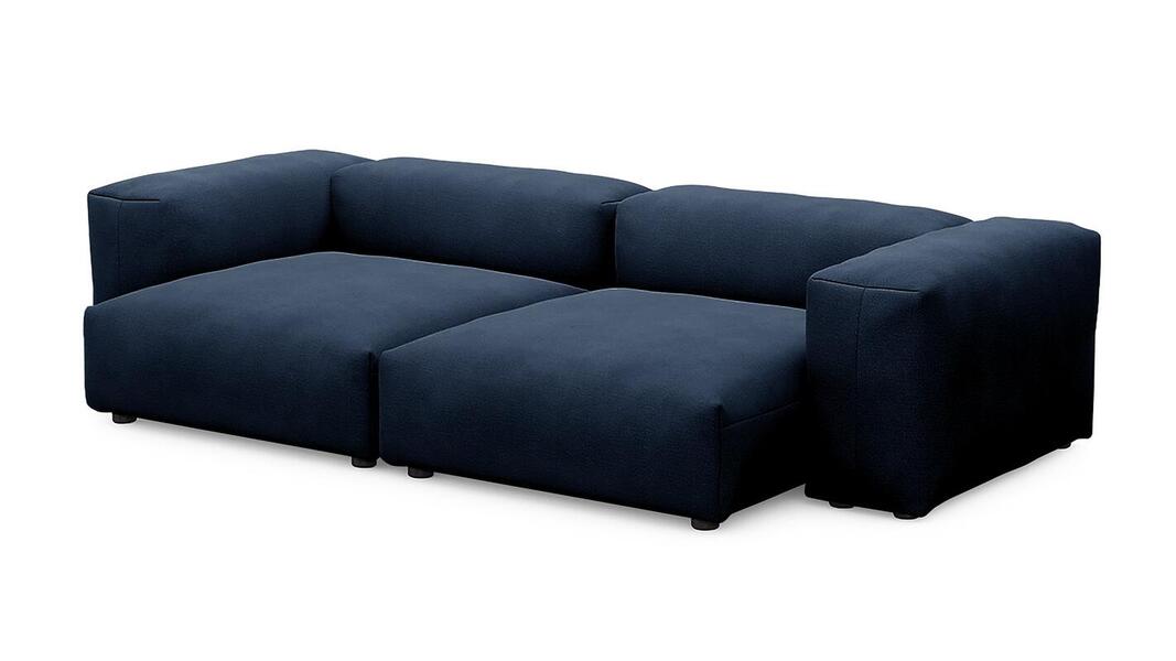 Диван Фиджи двухсекционный (большой и глубокий) Velutto 54 273*137*62 см, Синий Велютто Нераскладной Фиеста