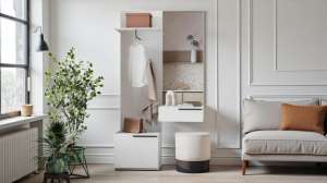 Прихожая Лорена Пакс-1 Белый Фасадный 0101 110*40*220 см, Белый   Фиеста