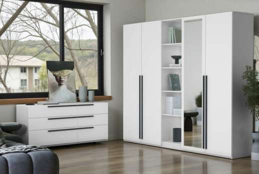 Спальня Лорена Пакс-1 Белый Фасадный 0101 360*50*210 см, Белый   Фиеста