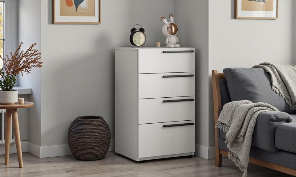 Комод Лорена Пакс-2 Белый Фасадный 0101 55*44*90 см, Белый   Фиеста