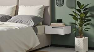 Прикроватная подвесная тумба Лорена Пакс-2 Белый Фасадный 0101 55*42*20 см, Белый   Фиеста