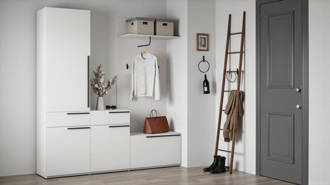 Прихожая Лорена Пакс-2 Белый Фасадный 0101 200*40*200 см, Белый   Фиеста