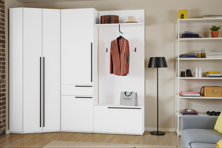 Прихожая Лорена Пакс-3 Белый Фасадный 0101 228*95*220 см, Белый   Фиеста