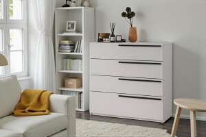 Комод Лорена Пакс-4 Белый Фасадный 0101 92*44*90 см, Белый   Фиеста