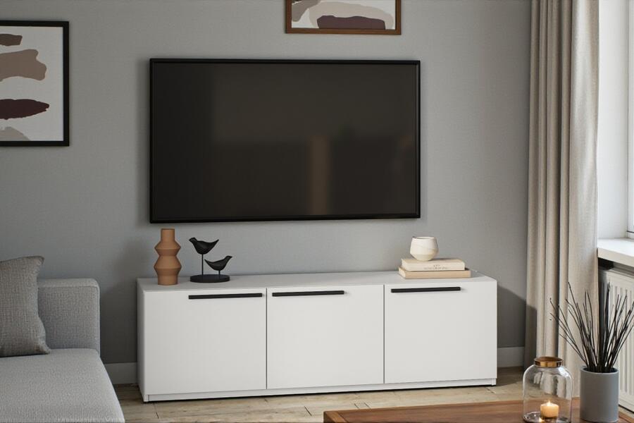 ТВ-тумба Лорена Пакс-4 Белый Фасадный 0101 165*44*45 см, Белый   Фиеста