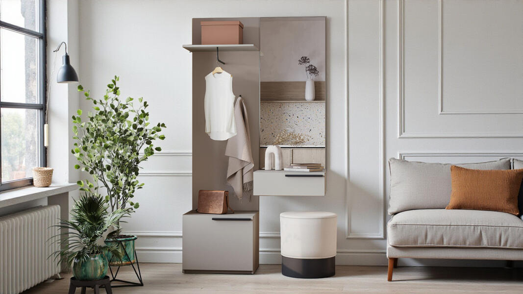 Прихожая Лорена Пакс-1 Кашемир 5981 BS 110*40*220 см, Бежевый   Фиеста