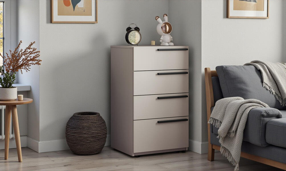 Комод Лорена Пакс-2 Кашемир 5981 BS 55*44*90 см, Бежевый   Фиеста