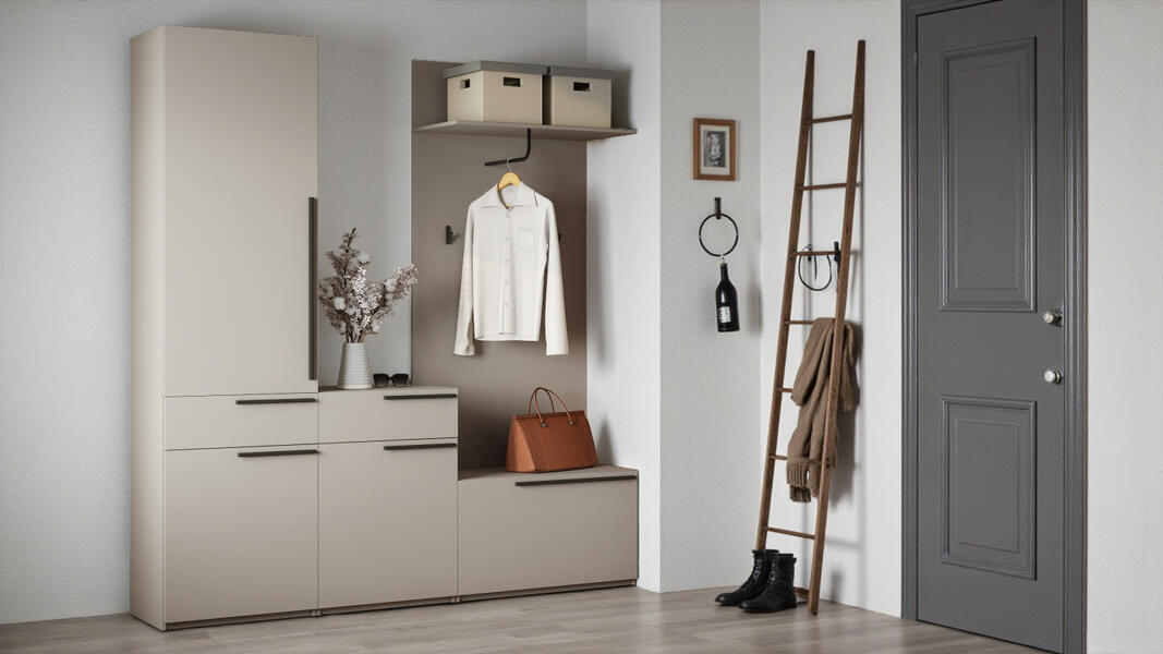 Прихожая Лорена Пакс-2 Кашемир 5981 BS 200*40*200 см, Бежевый   Фиеста