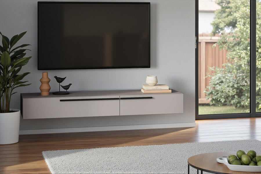 Подвесная ТВ-тумба Лорена Пакс-3 Кашемир 5981 BS 160*43*20 см, Бежевый   Фиеста