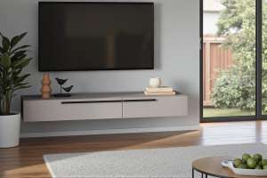 Подвесная ТВ-тумба Лорена Пакс-3 Кашемир 5981 BS 160*43*20 см, Бежевый   Фиеста