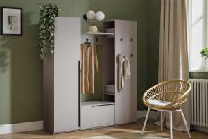 Прихожая Лорена Пакс-4 Кашемир 5981 BS 185*40*220 см, Бежевый   Фиеста