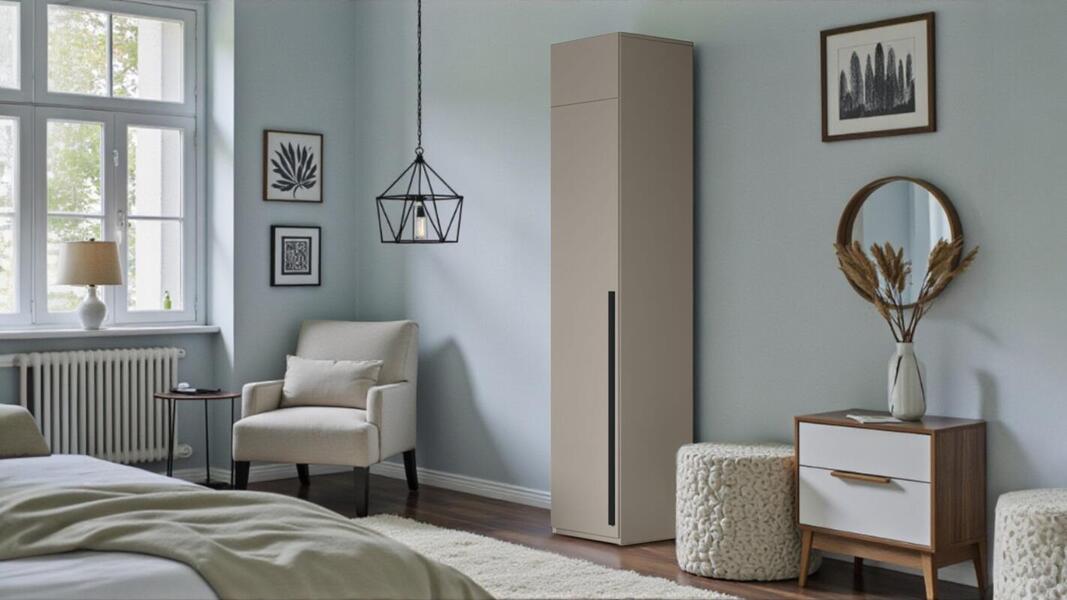 Распашной шкаф Лорена с антресолью Кашемир 5981 BS 50*40*230 см, Бежевый   Фиеста