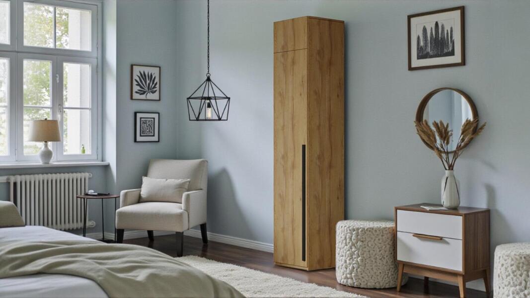 Распашной шкаф Лорена с антресолью Дуб Золотистый U1148 50*40*230 см, Желтый   Фиеста